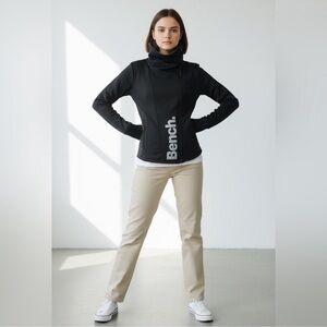 Bench black athleisure full zip gorpcore thumbholes casual jacket size large